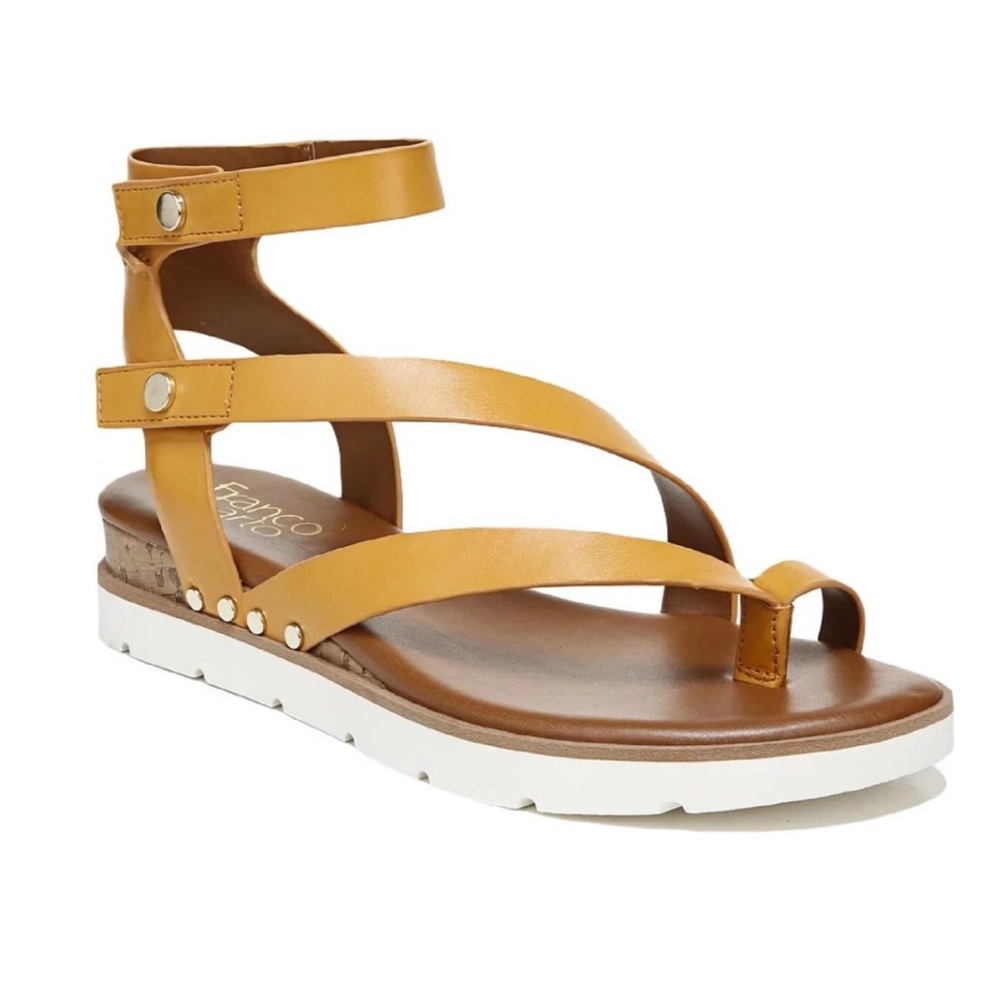 Franco Sarto Women's L- Daven Mustard Strappy Sandals